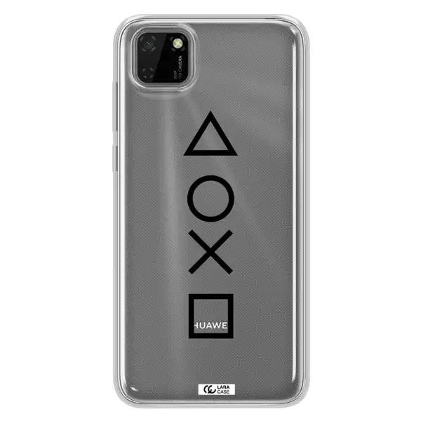 a black and white symbol Huawei Y5P Clear TPU Case