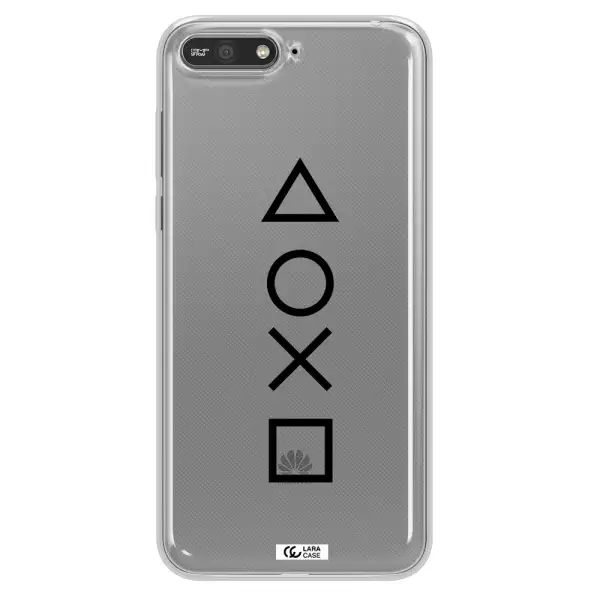 a black and white symbol Huawei Y6 2018 Clear TPU Case