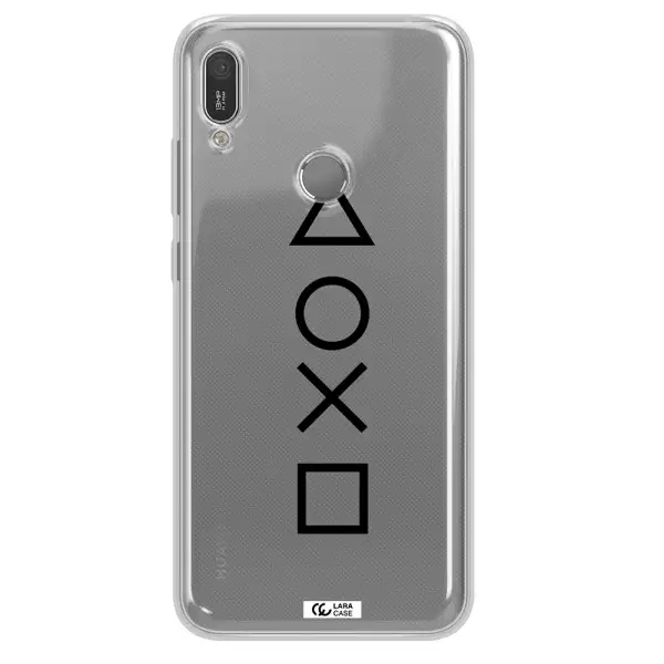 a black and white symbol Huawei Y6 2019 Clear TPU Case