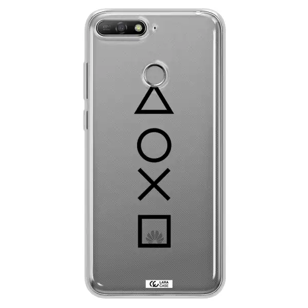 a black and white symbol Huawei Y6 Prime 2018 Clear TPU Case