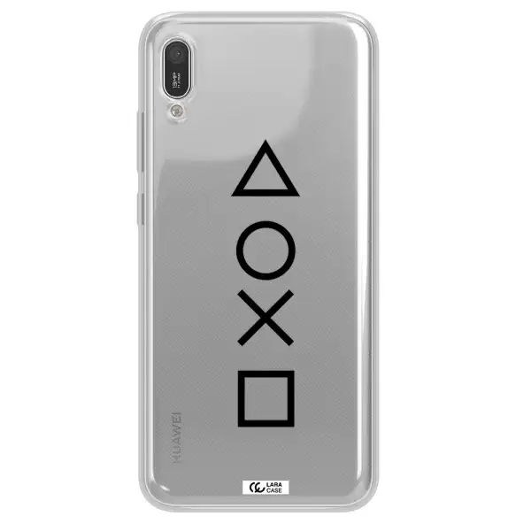 a black and white symbol Huawei Y6 Pro 2019 Clear TPU Case