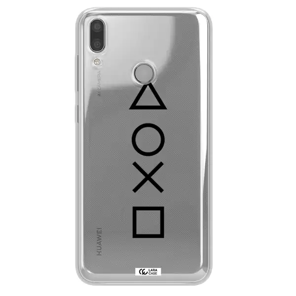 a black and white symbol Huawei Y9 2019 Clear TPU Case