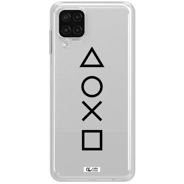 a black and white symbol Samsung A12 4g Clear TPU Case