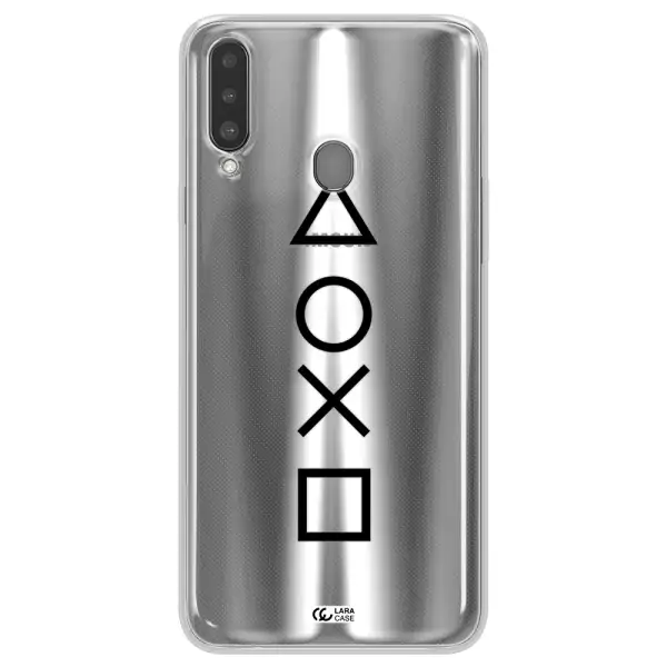 a black and white symbol Samsung A20S Clear TPU Case