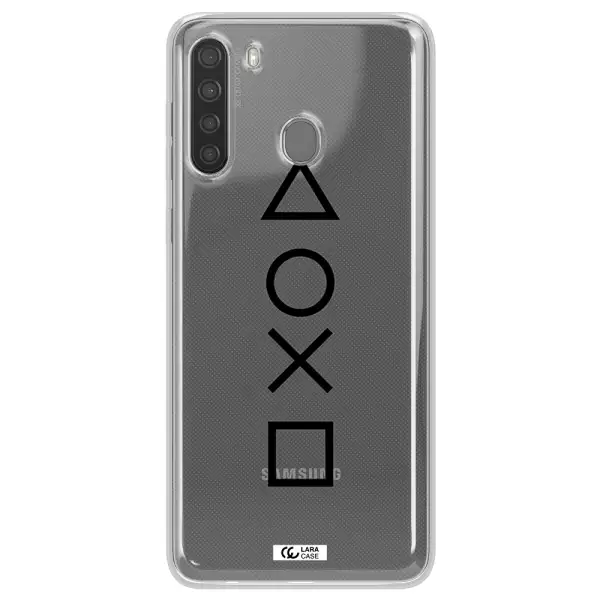 a black and white symbol Samsung A21 Clear TPU Case