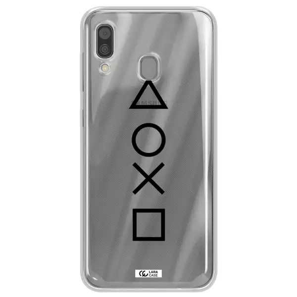 a black and white symbol Samsung A30 Clear TPU Case