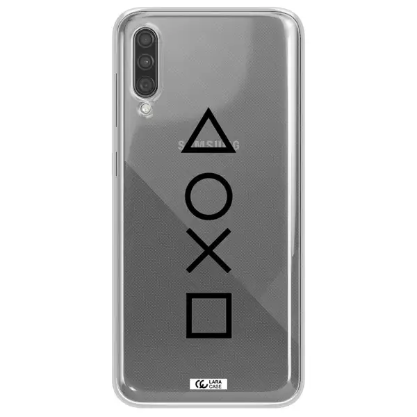 a black and white symbol Samsung A30S Clear TPU Case