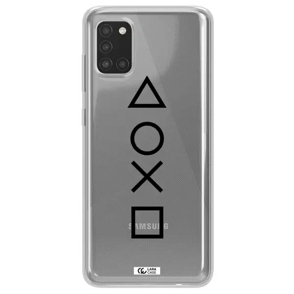 a black and white symbol Samsung A31 Clear TPU Case