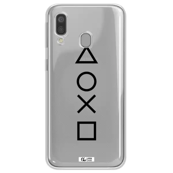 a black and white symbol Samsung A40 Clear TPU Case