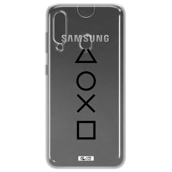 a black and white symbol Samsung A60 Clear TPU Case