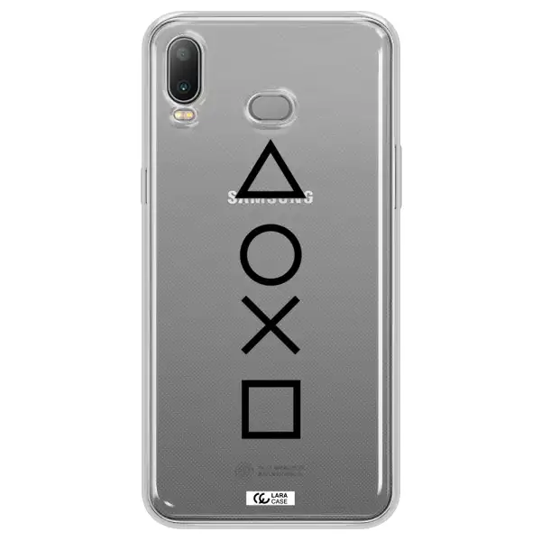 a black and white symbol Samsung A6S Clear TPU Case