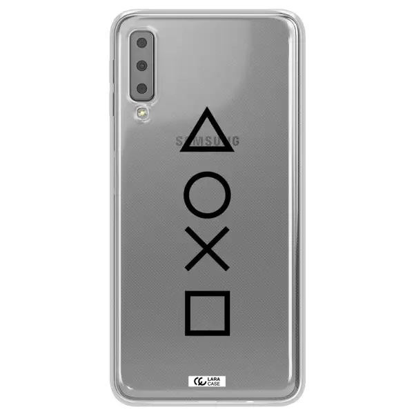 a black and white symbol Samsung A7 2018 Clear TPU Case