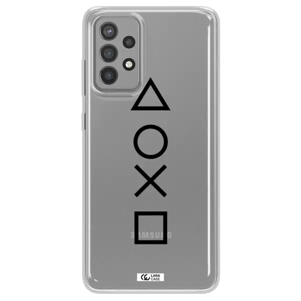 a black and white symbol Samsung A72 Clear TPU Case