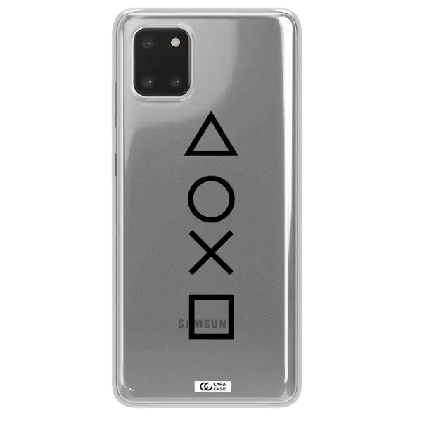 a black and white symbol Samsung A81 Clear TPU Case