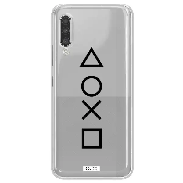 a black and white symbol Samsung A90 Clear TPU Case