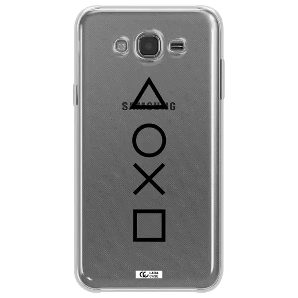 a black and white symbol Samsung J7 2015 Clear TPU Case