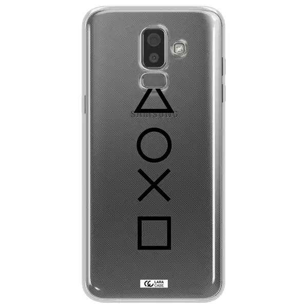 a black and white symbol Samsung J8 Clear TPU Case