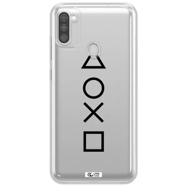 a black and white symbol Samsung M11 Clear TPU Case