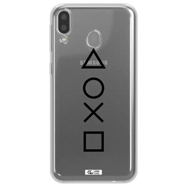 a black and white symbol Samsung M20 Clear TPU Case