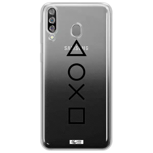 a black and white symbol Samsung M30 Clear TPU Case