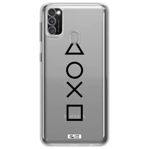 a black and white symbol Samsung M30S Clear TPU Case