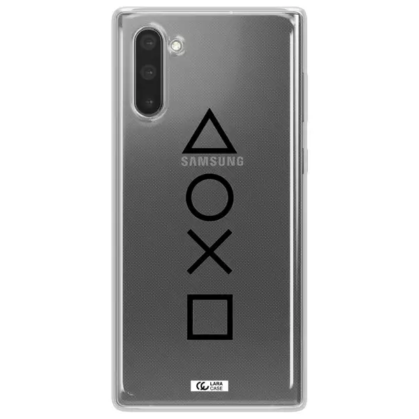 a black and white symbol Samsung Note 10 Clear TPU Case