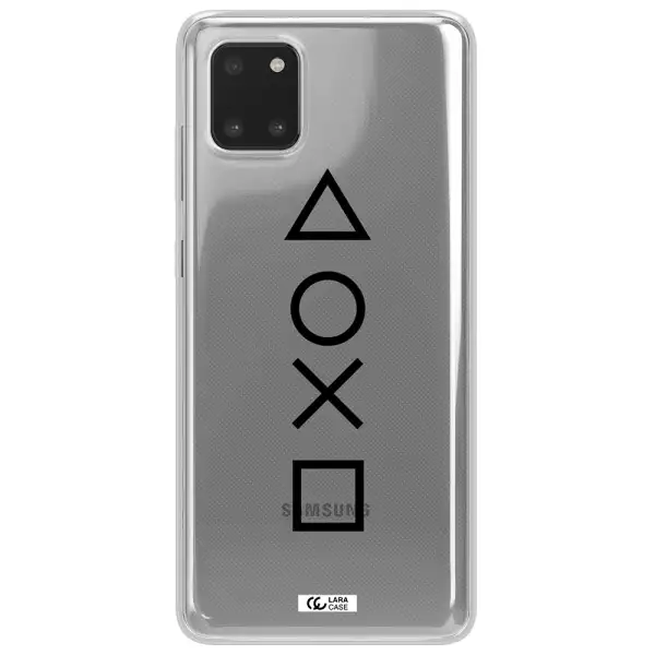 a black and white symbol Samsung Note 10 Lite Clear TPU Case