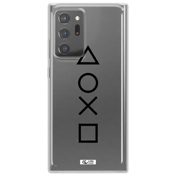 a black and white symbol Samsung Note 20 Ultra Clear TPU Case