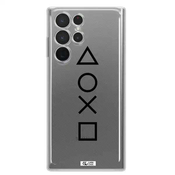 a black and white symbol Samsung S 22 Ultra Clear TPU Case