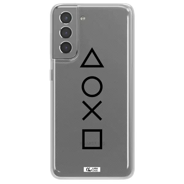 a black and white symbol Samsung S21 Plus Clear TPU Case