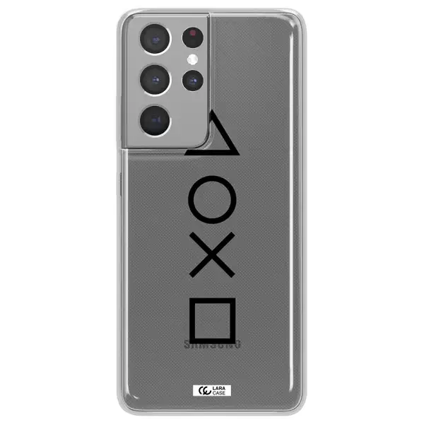 a black and white symbol Samsung S21 Ultra Clear TPU Case