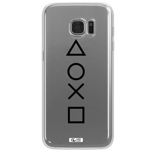 a black and white symbol Samsung S7 Edge Clear TPU Case