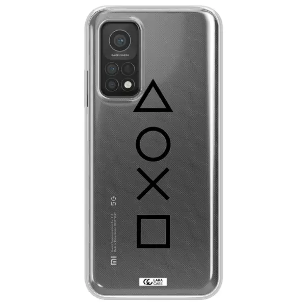 a black and white symbol Xiaomi Mi 10T Clear TPU Case
