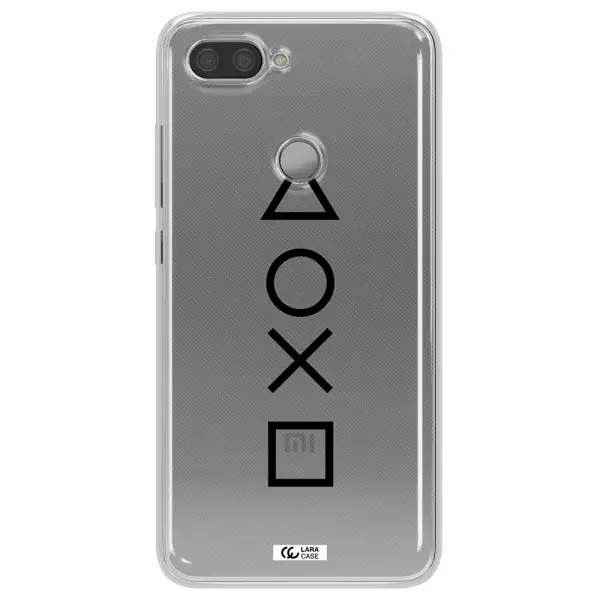 a black and white symbol Xiaomi Mi 8 Lite Clear TPU Case