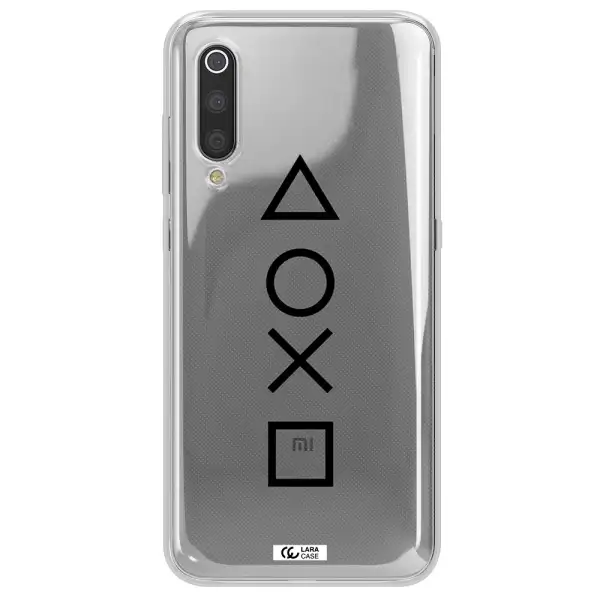 a black and white symbol Xiaomi Mi 9 Clear TPU Case