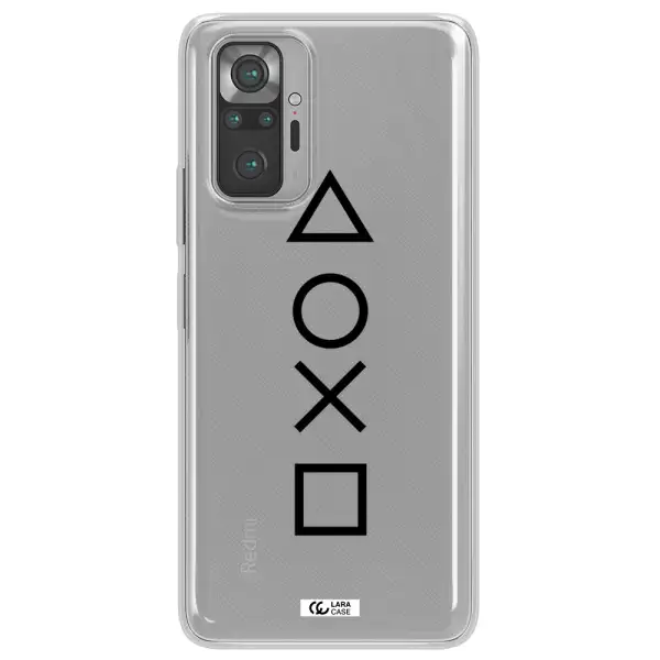 a black and white symbol Xiaomi Note 10 Pro Clear TPU Case