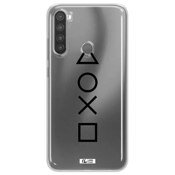a black and white symbol Xiaomi Note 8 Clear TPU Case