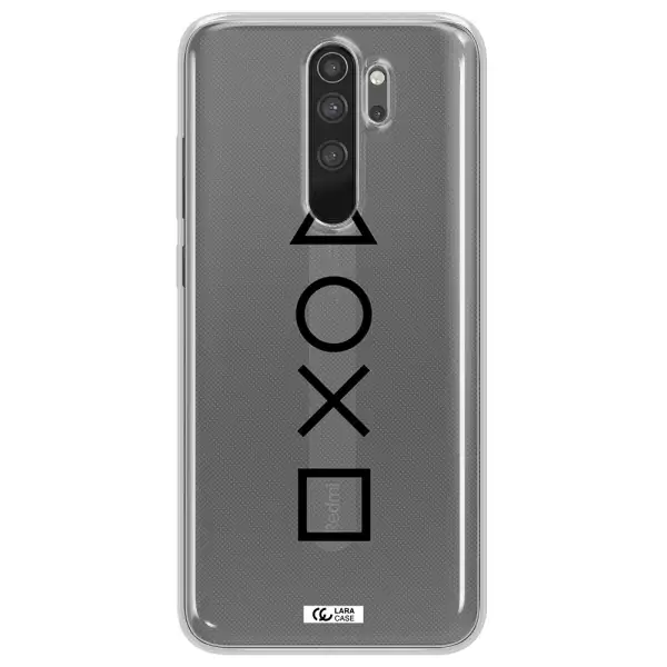 a black and white symbol Xiaomi Note 8 Pro Clear TPU Case