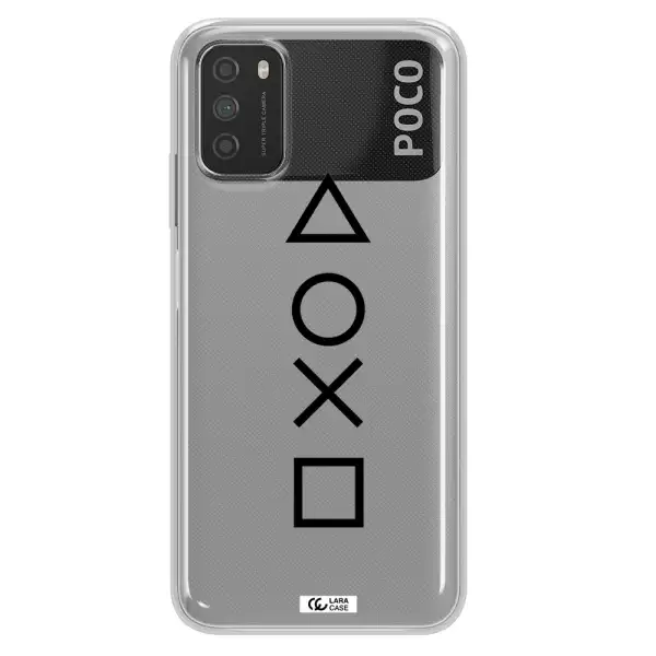 a black and white symbol Xiaomi Poco M3 Clear TPU Case