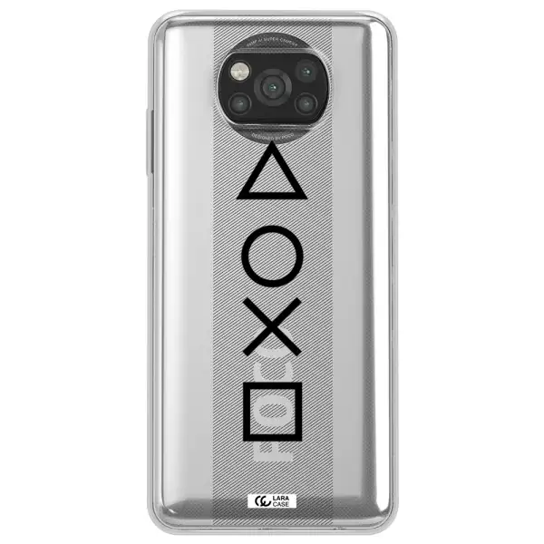 a black and white symbol Xiaomi Poco X3 Clear TPU Case