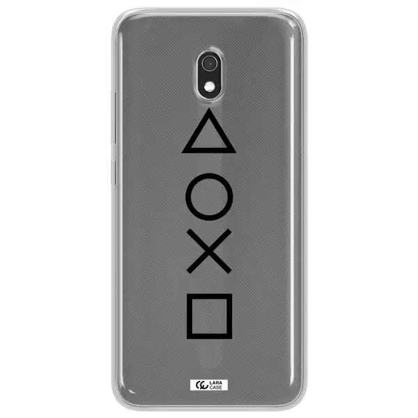 a black and white symbol Xiaomi Redmi 8A Clear TPU Case