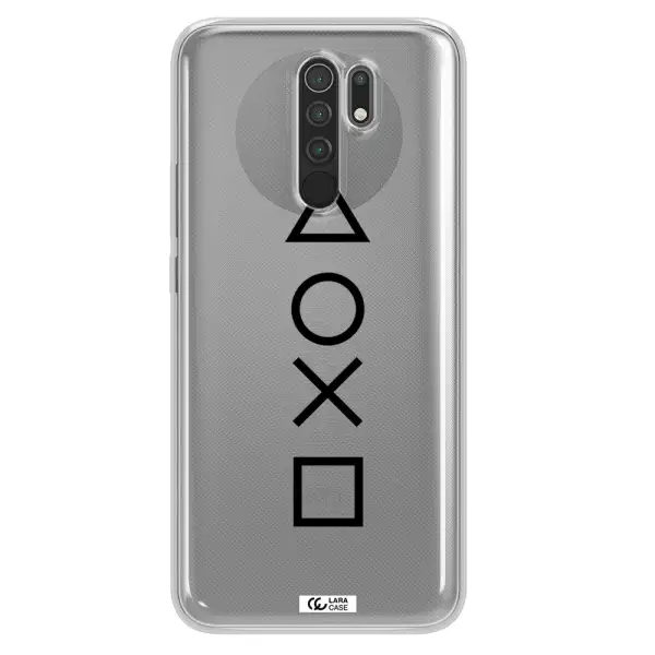 a black and white symbol Xiaomi Redmi 9 Clear TPU Case