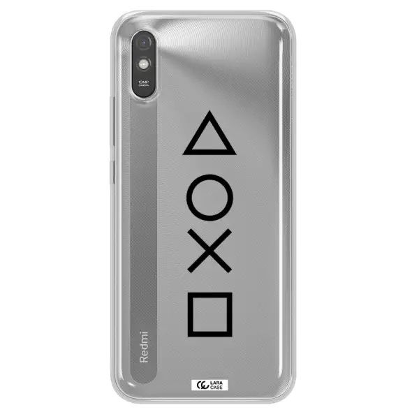 a black and white symbol Xiaomi Redmi 9A Clear TPU Case