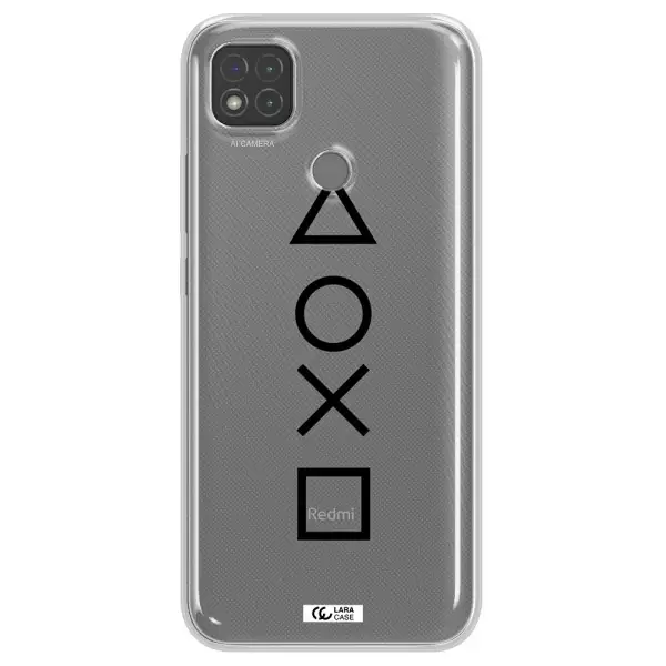 a black and white symbol Xiaomi Redmi 9C Clear TPU Case