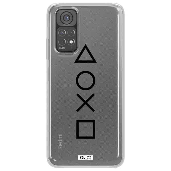 a black and white symbol Xiaomi Redmi Note 11 Clear TPU Case