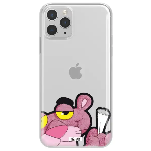 a cartoon of a pink bear Apple iPhone 11 pro Clear TPU Case