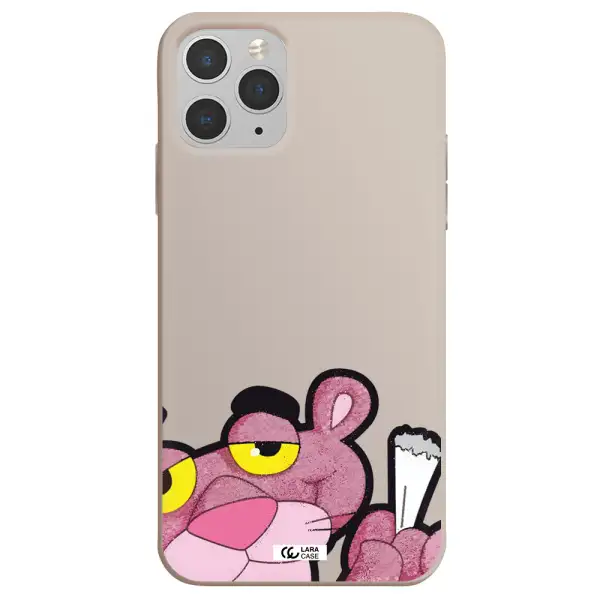 a cartoon of a pink bear Apple iPhone 11 pro Silicone Stone Case