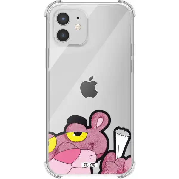 a cartoon of a pink bear Apple iPhone 12 mini Clear PC Case