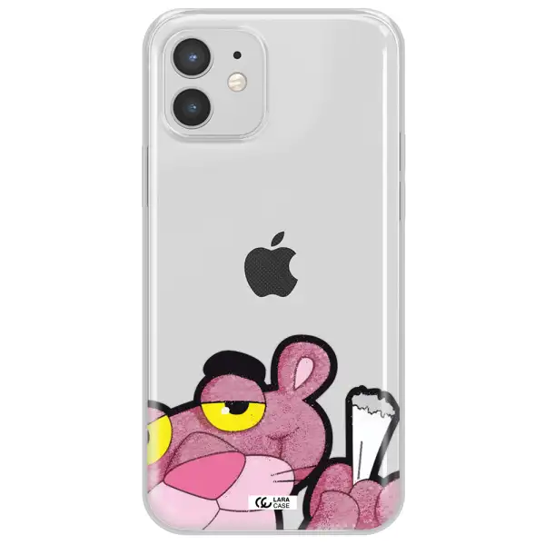 a cartoon of a pink bear Apple iPhone 12 mini Clear TPU Case