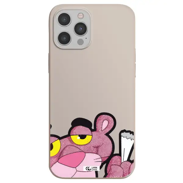 a cartoon of a pink bear Apple iPhone 12 pro max Silicone Stone Case